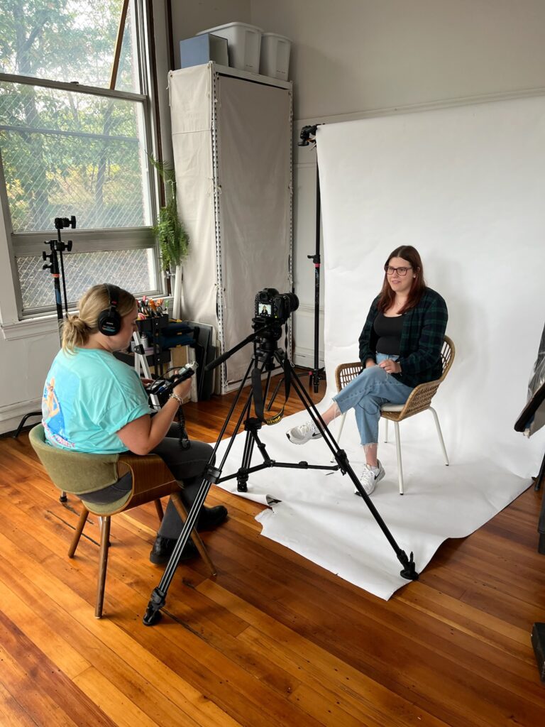 portrait photography session at studio in Dedham, Massachusetts