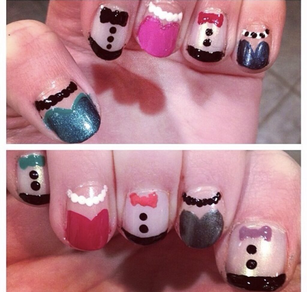dress and tuxedo nail art by Emma Lula Creative