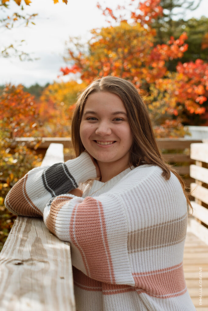Senior portrait photoshoot in Norfolk, Massachusetts.