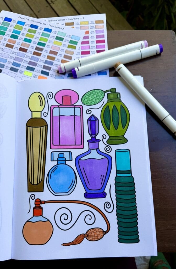 Keepsakes & Collections: A Cute & Simple Coloring Book and matching bookmarks.